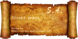 Siroki Anett névjegykártya