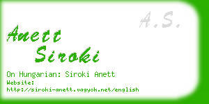 anett siroki business card